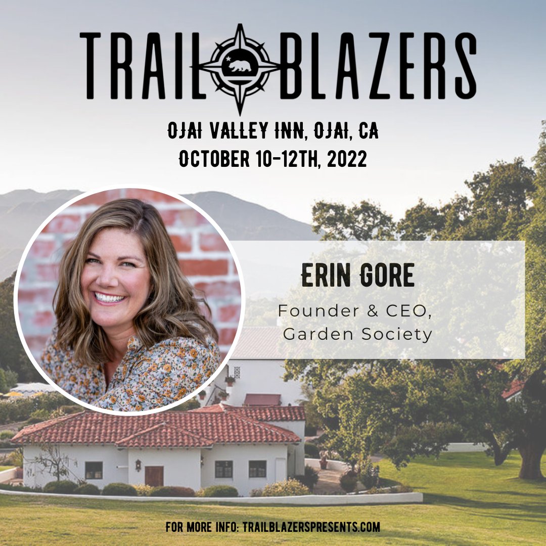 Join Founder &amp; CEO Erin Gore along w/ a community of leaders across the cannabis &amp; psychedelics industry <a href="/beatrailblazer/">trailblazerspresents</a> <a href="/ojaivalleyinn/">Ojai Valley Inn</a>  on 10/10-12 for an immersive experience w/ innovators in a multitude of disciplines. tixr.com/groups/trailbl… use code OJAIPARTNER500