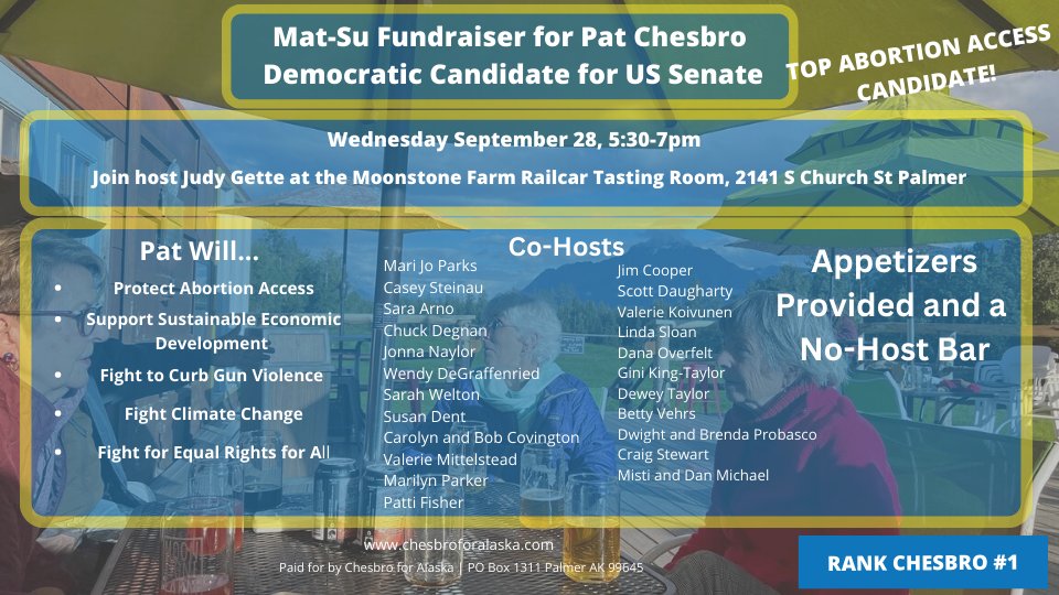 ChooseChesbro's tweet photo. Congratulations, Cuba, on legalizing same-sex marriage! Reminder about the meet-and-greet today at Moonstone Farms Railcar Tasting Room at 5:30. 2131 S Church St. in Palmer. I'm looking forward to seeing you! #ChooseChesbro #1 https://t.co/zZKoQnBdYo