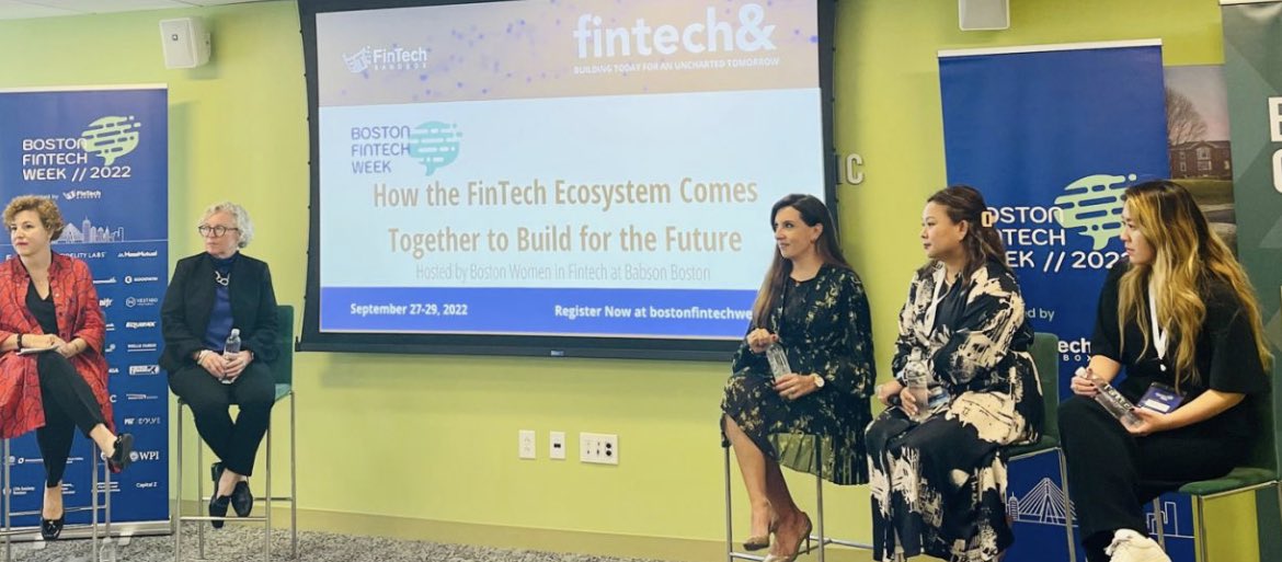 Lucky to have a forward-looking #SMB banking leader like Abby at <a href="/easternbank/">Eastern Bank</a>! As if being named one of <a href="/BosBizJournal/">Boston Business Journal</a> wasn’t enough, Abby Nguyen-Burke was a panelist today @ #BFTW22, discussing how the #FinTech ecosystem comes together to build for the future #Joinusforgood