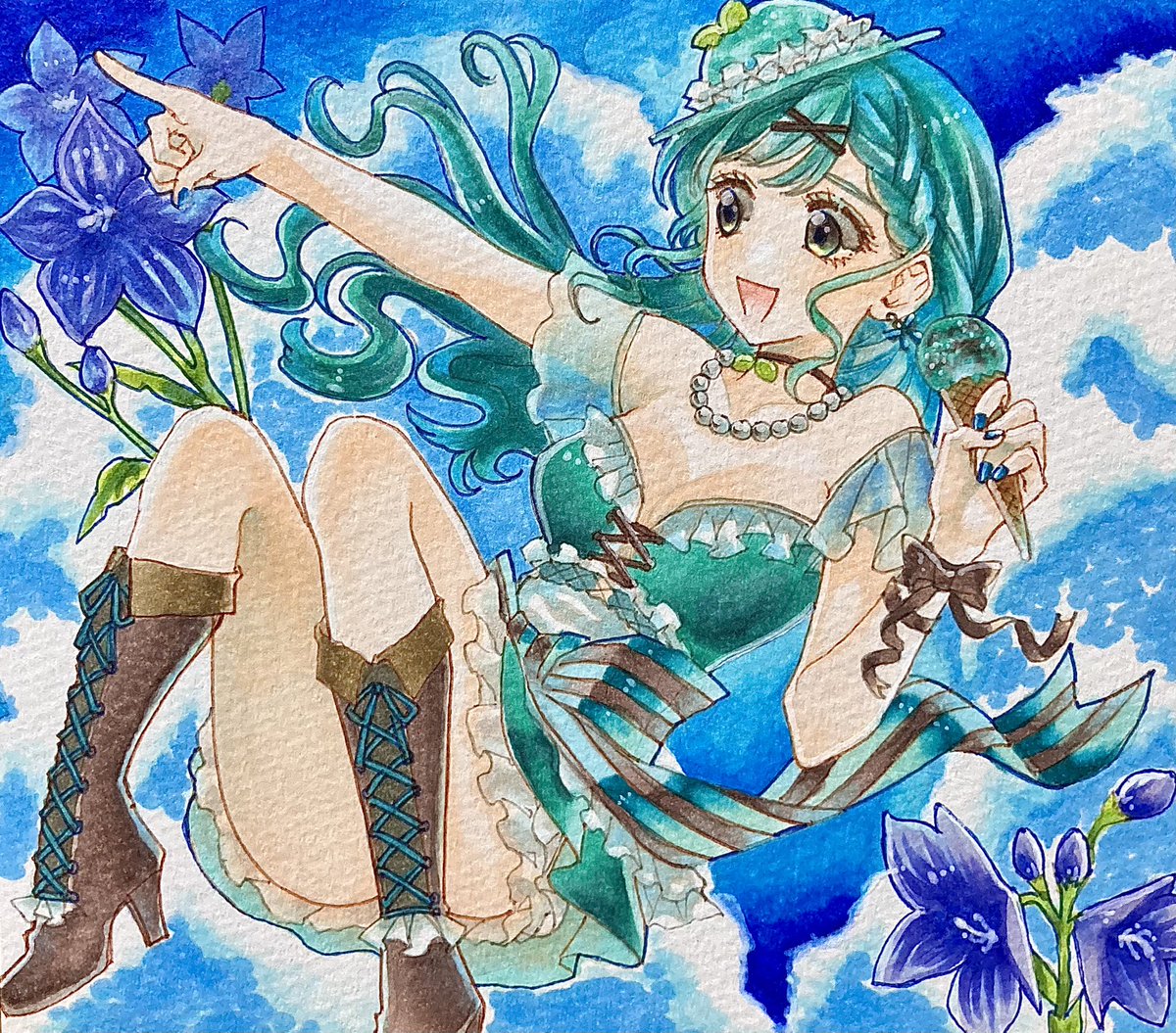 「#あなたのあお色の作品を見せてください」|杏@7/12 OC立ち絵🐈‍⬛のイラスト