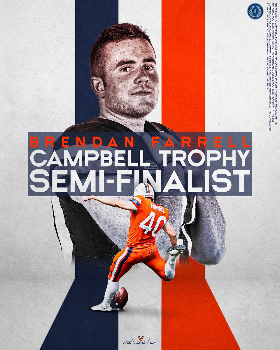 Congrats to <a href="/b_farrell22/">Brendan Farrell</a> for being named a Campbell Trophy Semi-Finalist!

#GoHoos⚔️