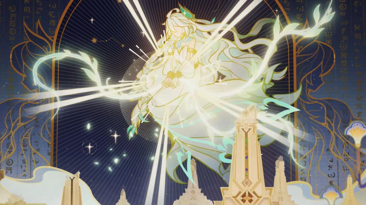 euphemians's tweet photo. // genshin impact spoilers
// version 3.1 spoilers
// archon quest spoilers

lesser lord kusanali *is* actually greater lord rukkhadevata!

in an attempt to protect the scarlet king's civilization by removing the "forbidden knowledge" they learned, she exhausted her strength... https://t.co/hadwZDYWNe