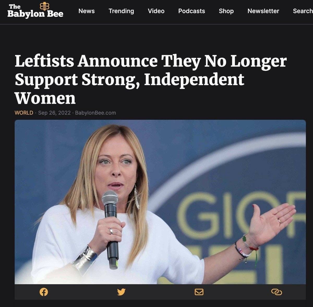 DineshDSouza's tweet image. The satirical geniuses at @TheBabylonBee strike again!