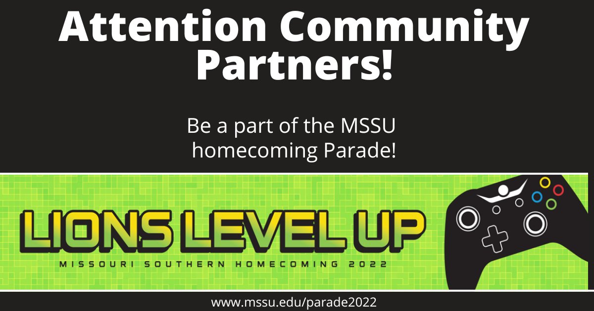 MSSUAlumFriends's tweet photo. There’s still time to be a part of the MSSU Homecoming Parade! Register by visiting: https://t.co/SKy6zLG68d https://t.co/sYWQFv6aJS