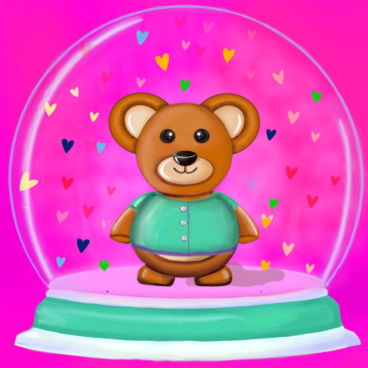 🌙Good night!!🌙                                                     Snowball with Teddy Bear!!!! 

➡️ opensea.io/Magic_Snowballs

🌈. Teddy bear is the first to decide to live in the magical Snowballs   🌈           #nft  #nfts #nftart #nftcollectibles