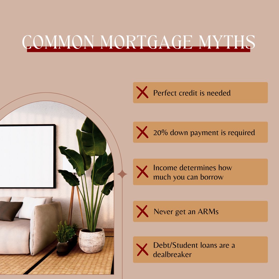 Don't fall for these common mortgage
myths! 🔮🏠

Speak with one of our loan officers today, let us help
find the right mortgage for you!