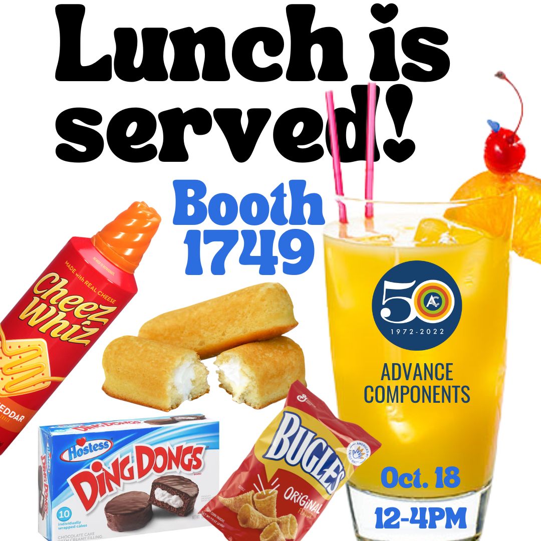 advancenow's tweet image. Hungry? Visit our @FastenerShow 
Booth 1749 for great drinks, food and treats from the 70's! #fasteners