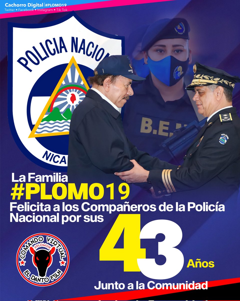 Policía Nacional Celebra su #43JuntoALaComunidad.
#PLOMO19