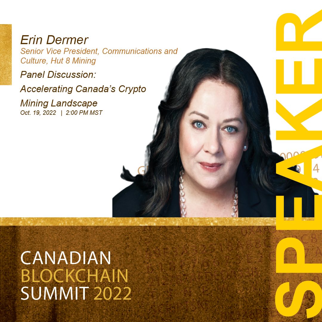 Hut 8 (@hut8corp) on Twitter photo Hut 8's SVP of Communications and Culture, <a href="/erindermer/">Erin Dermer</a>, will be at the Canadian Blockchain Summit this October to discuss the path to accelerating Canada's crypto mining industry.
For more information, visit canadablockchain.ca/canadian-block… Hut 8's SVP of Communications and Culture, <a href="/erindermer/">Erin Dermer</a>, will be at the Canadian Blockchain Summit this October to discuss the path to accelerating Canada's crypto mining industry.
For more information, visit canadablockchain.ca/canadian-block…