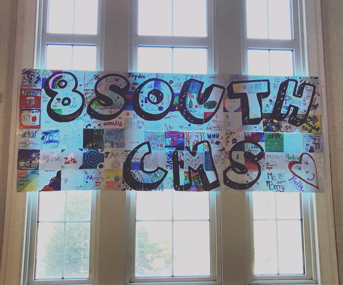 cmshappenings's tweet photo. Every student and staff added a personal piece to this collage. Love this. #cmssharks #buildingcommunity https://t.co/U5B4DEXR3S