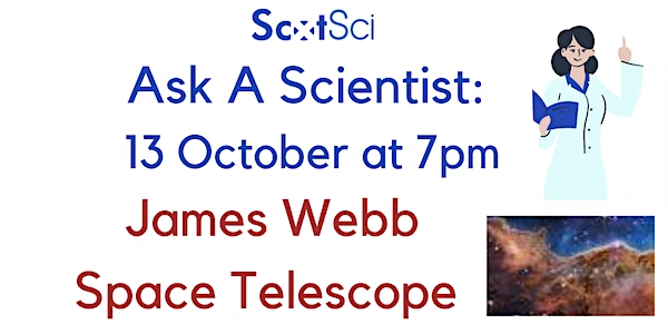 The James Webb Space Telescope came online, allowing us to see the universe in unprecedented detail.

Professor Beth Biller and Callum Donnan, from the University of Edinburgh, join us to answer YOUR questions!

13th October at 7pm GMT 

buff.ly/3CiWutY 

#space #SciComm