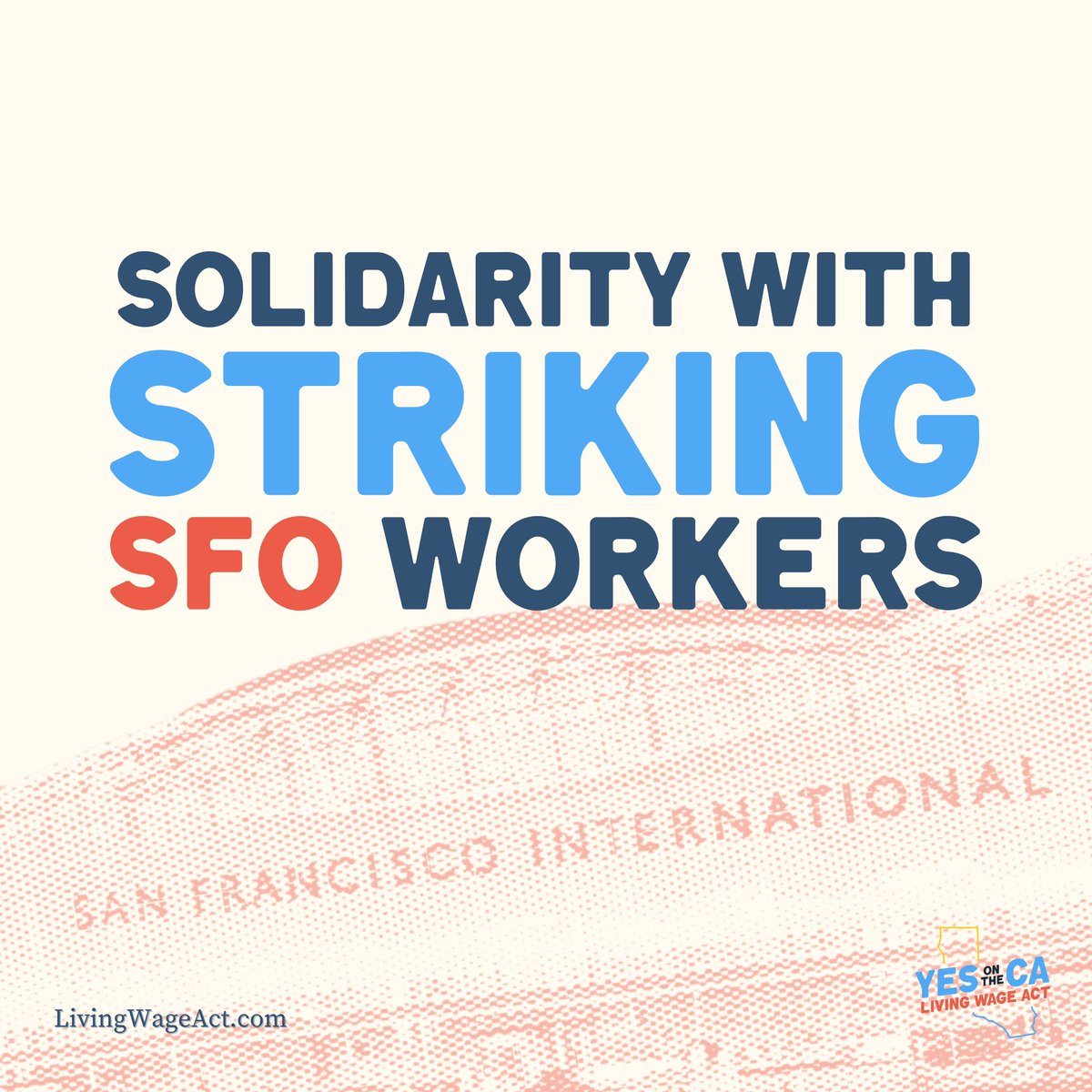 calivingwage's tweet photo. SFO airport workers deserve jobs that pay a living wage — every single one of them.

#solidarity https://t.co/BEqocIGACJ