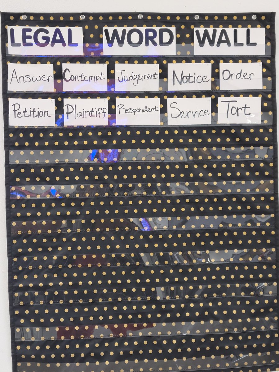 KCAL_Law's tweet photo. Today is W.O.W. Wednesday! Court Systems students engaged in vocabulary competition using the Words of the Week from the Legal Word Wall. Intense learning! #CTEinKISD https://t.co/pJwIs2rueq