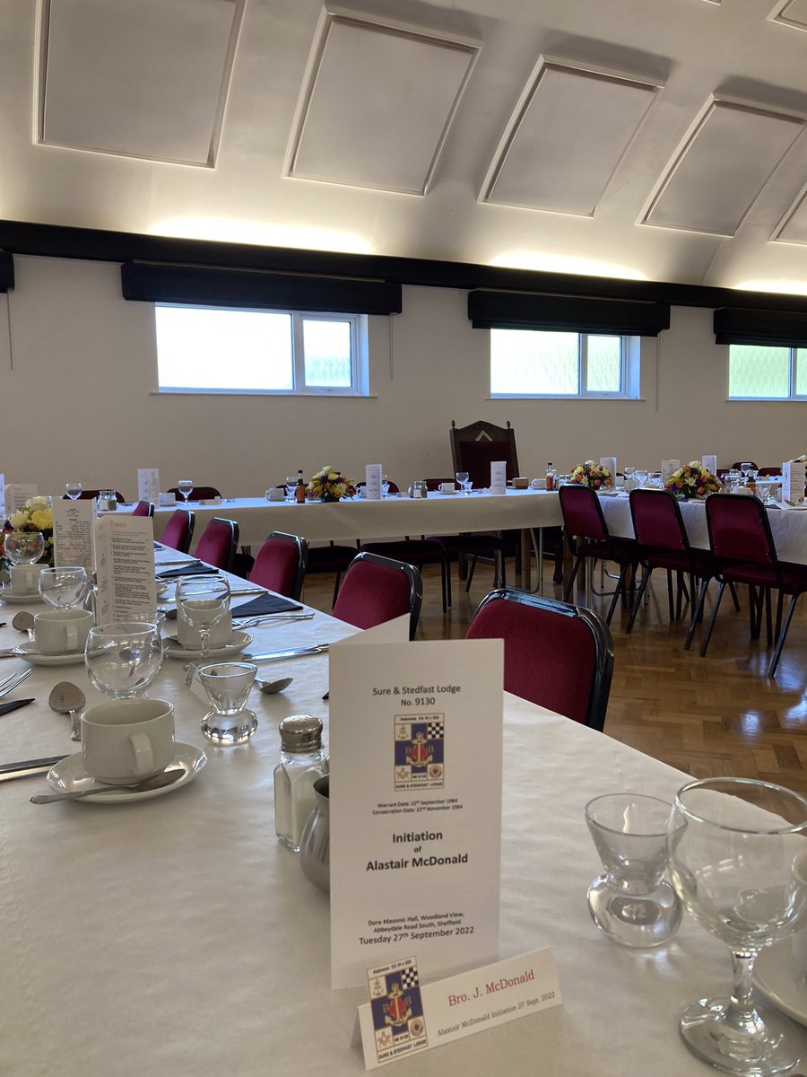 Oh what a night! 31 visitors at a very emotional Initiation Ceremony at Sure &amp; Stedfast Lodge 9130. Bro Alastair McDonald Initiated by his Father; guided by his brother the JD; invested by his cousin SW; tools explained by his Uncle; books presented by his 2nd cousin. Wow!