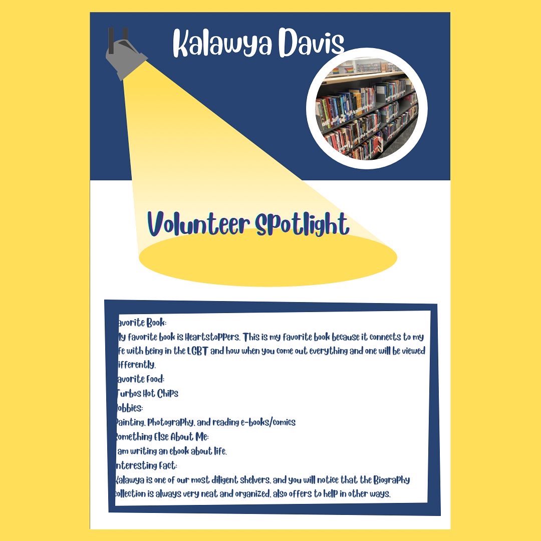 Mcgavocklibrary's tweet image. We are so thankful for our Adopt a Shelf volunteers! This month (a little late), we’re spotlighting Audrey Conger and Kalawya Davis. They are both keep their shelf sections tidy and organized and also help us with other tasks. #adoptashelf #mnpslibhack