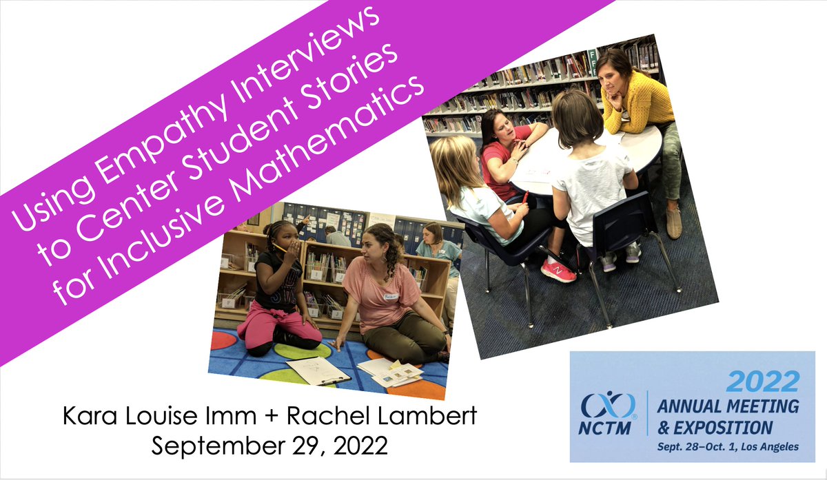 Join us at #NCTMLA22 for a super-fun + interactive workshop. Getting conference ready + can't wait to connect! Thursday 9/29 2:45 - 4:00 LA Convention Center, Room: 515 A #iteachmath #MTBoS #designthinking #empathy