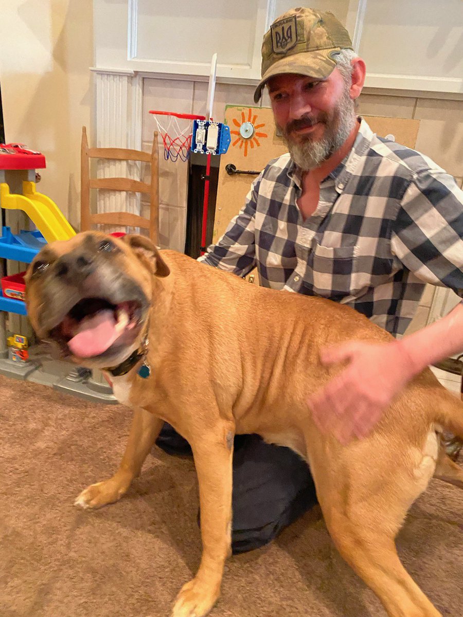 On June 15 we met Bunny Drueke who only knew her son Alex was missing in Ukraine. We soon learned he was a POW, held captive 105 days by Russian forces. I think Diesel’s face in the 2nd picture shows how everyone feels now that he is home safe. Story @ 10 on <a href="/CBS_42/">CBS 42</a>