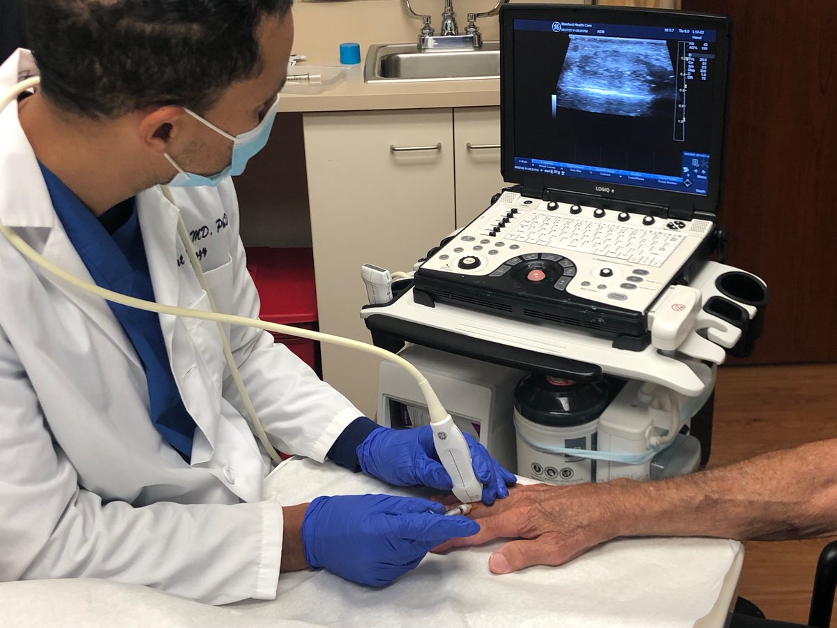 Stanford Rheumatology Ultrasound Program (@stanfordrheumus) on Twitter photo Robert Fairchild <a href="/RobFairchildMD/">Robert Fairchild, MD, PhD, RhMSUS</a> demonstrating out-of-plane injection technique during ultrasound teaching clinic in a patient with severe erosive osteoarthritis #RhMSUS #rheumatology #MSUS #education Robert Fairchild <a href="/RobFairchildMD/">Robert Fairchild, MD, PhD, RhMSUS</a> demonstrating out-of-plane injection technique during ultrasound teaching clinic in a patient with severe erosive osteoarthritis #RhMSUS #rheumatology #MSUS #education