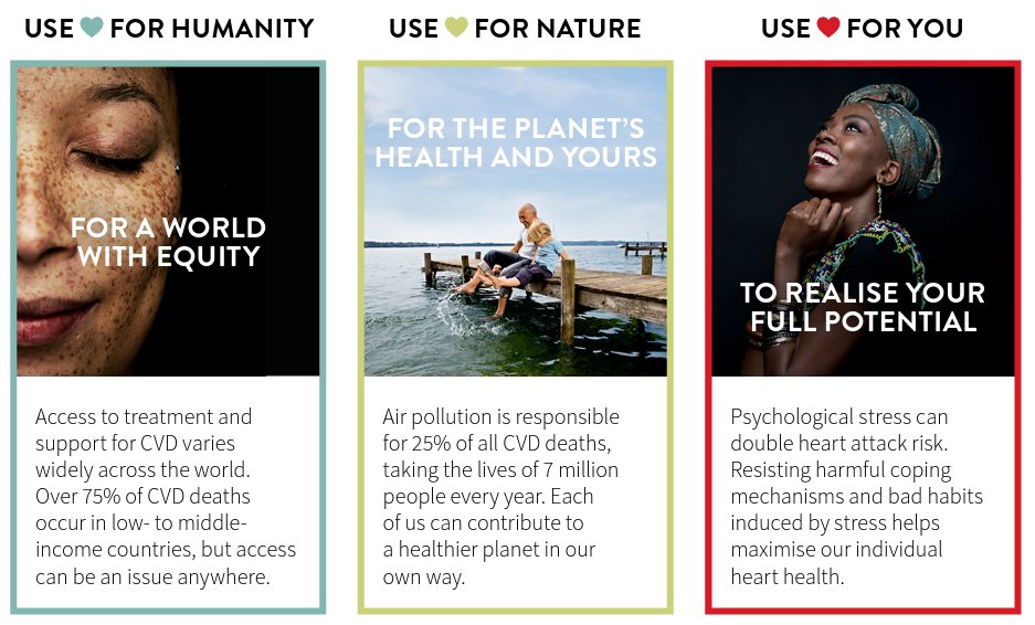 World Heart Day is an opportunity for everyone to stop and consider how best to use heart for humanity, for nature, and for you. 

Beating cardiovascular disease (CVD) is something that matters to every beating heart.

Learn more world-heart-federation.org/world-heart-da…