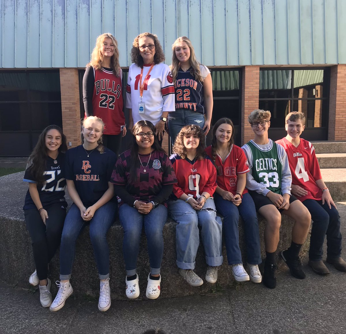 Spanish 1 Honors classes showing their spirit on “Jersey Day”<a href="/DCcougarnation/">Dickson County High School</a> #BeTheWildCard