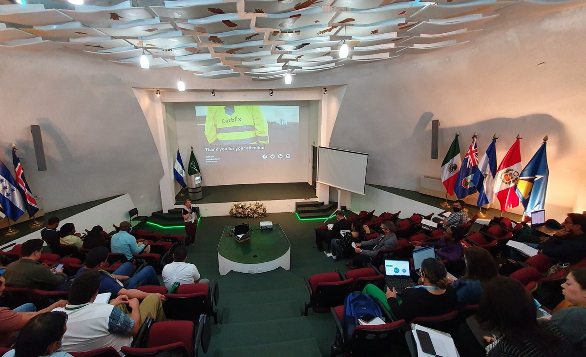 KatrinSteinth's tweet photo. Last week I had the opportunity to present on @Carbfix and lead project work at a short course in El Salvador on the future of geothermal energy utilization in Latin America. 
So great to meet the other participants, learn about geothermal energy development and discuss! https://t.co/JtjJ3vxEoh