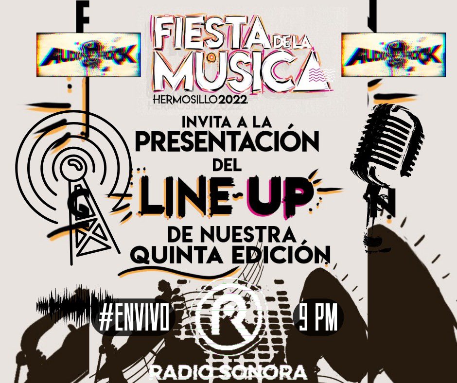 audiorocksonora's tweet photo. Hoy a la noche, #AudioROCK edición especial #EnVivo ▶️ @Radio_SonoraFM presente en la Fiesta de la Música. 🎤🎼🎺🎸🎙📻 https://t.co/L2qtn2Ryzs