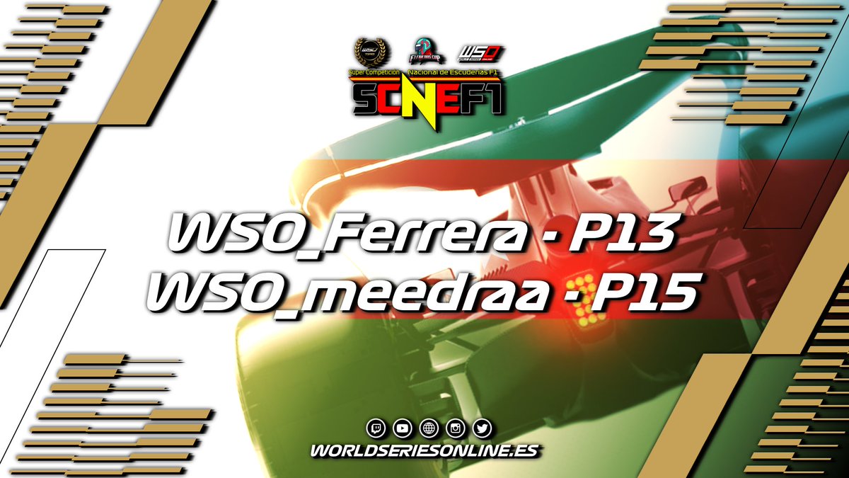 Termina el GP de Azerbaiyán en #SCNEF1.

@WSO_Ferrera, que partía P17, sufrió varios percances durante la carrera, terminando P13.

<a href="/AlvaroMeedraano/">Alvaro Medrano</a>, que partía P16, mostró un gran ritmo durante la carrera, terminando P15 debido a un percance.

¡Orgullosos de vosotros! ❤❤