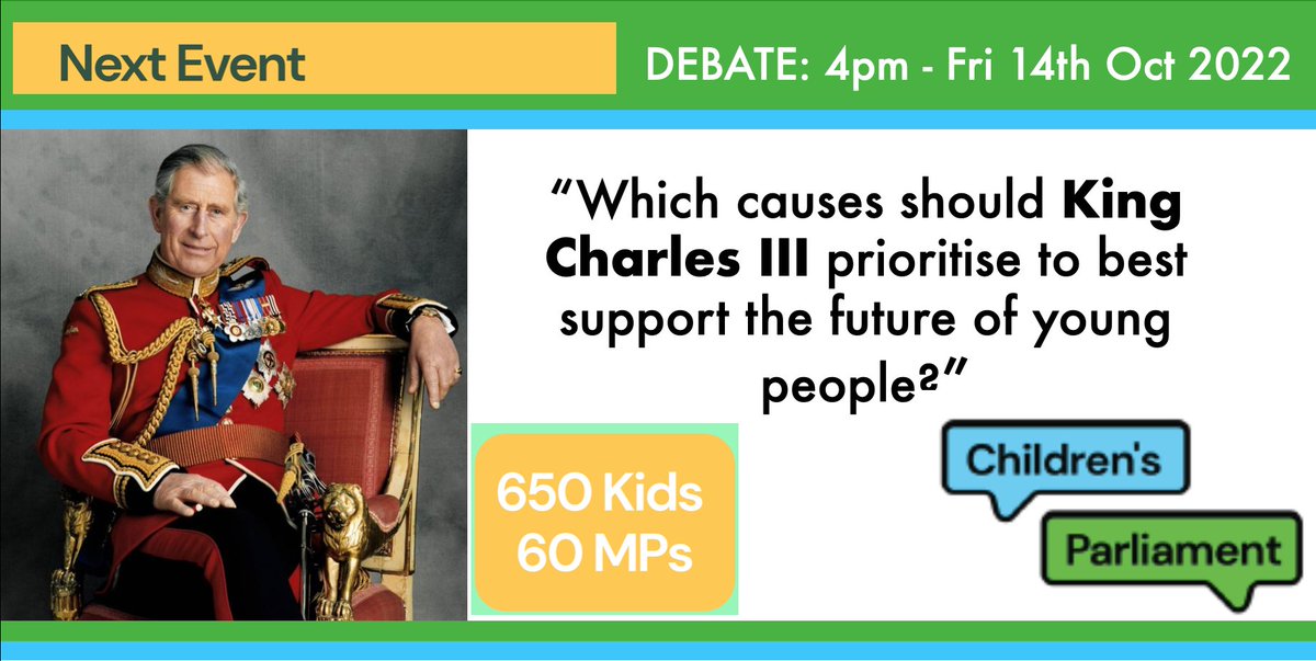 650 x Primary school-aged children from all corners of the UK will debate King Charles III's priorities. Stay tuned for the results  <a href="/_cparliament/">Sir David Amess UK Children's Parliament</a> #KingCharlesIII 
Thanks to <a href="/DailyExpressRB/">Daily Express</a> @Wakelet <a href="/Microsoft365/">Microsoft 365</a> technologies and wisdom.