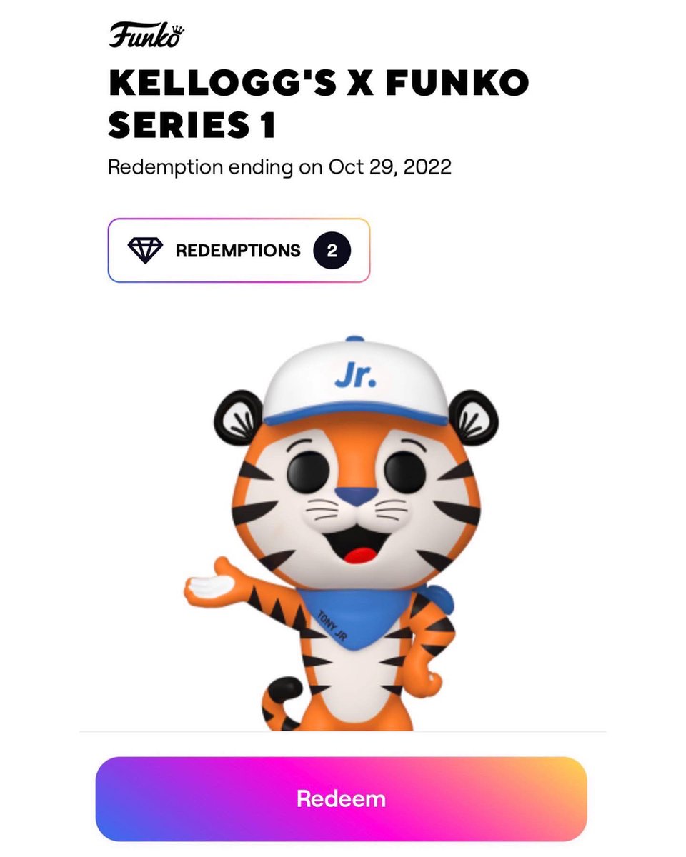 PopTartDU's tweet photo. REDEEM? DON’T MIND IF I DO! 😍

Thanks @OriginalFunko and @Dropppio 🙏🏽😎

#NFT #funkonft #funkonfts #digitalfunko #funkodigital #droppp #atomichub #funkodroppp #funkokelloggs #kelloggsfunko #kelloggsnft #funkopopnft #sugarpopspete #cocothemonkey https://t.co/6JqxnpHwN3