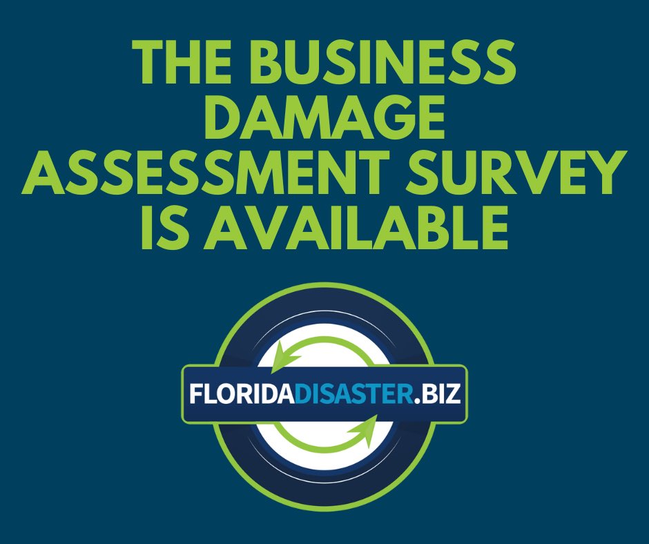 🚨@FLDEO and @FLSERT have activated the Business Damage Assessment Survey to gather information about how #HurricaneIan is impacting local businesses. This survey will assess and inform recovery resources needed in impacted communities. Take the Survey >> floridadisaster.biz/BusinessDamage…