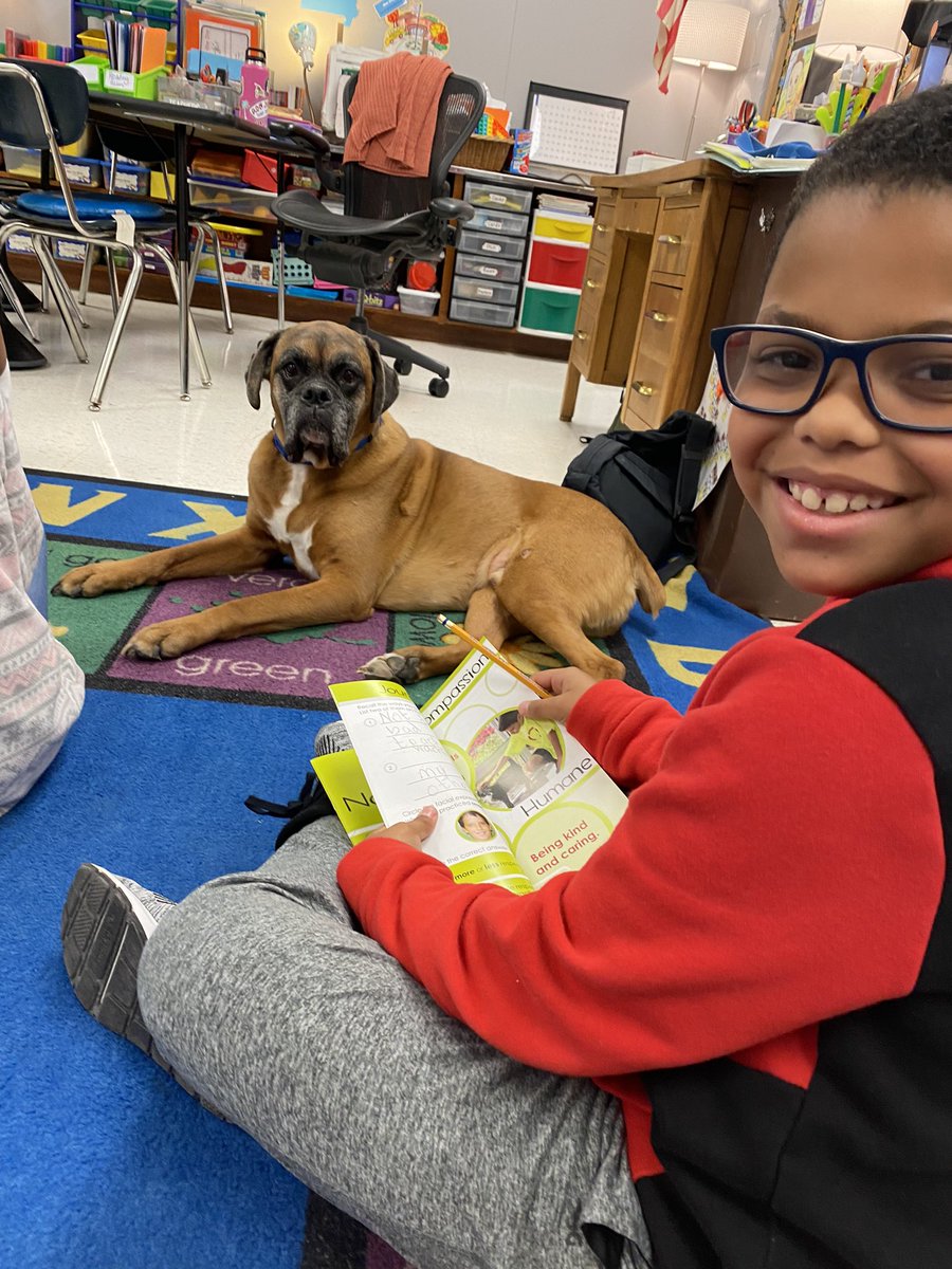 MrsKring's tweet photo. @WaysideWaifs Thank you for loaning us Sampson and Miss HB! π§‘ π We loved the visit! #lufflions #luffpride @ISDSchools https://t.co/5OE9ue8zli