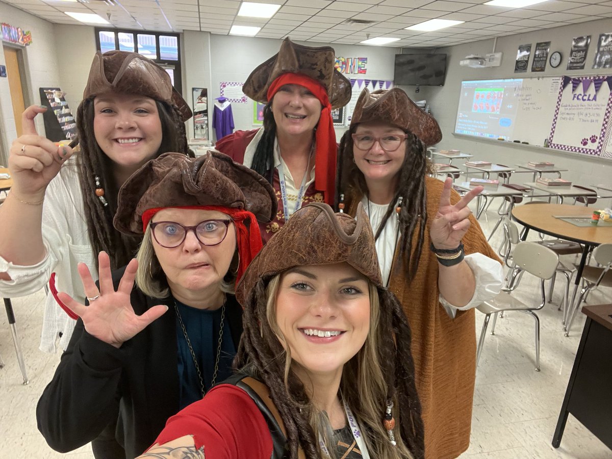 Our lunch bunch went      all pirate for homecoming!