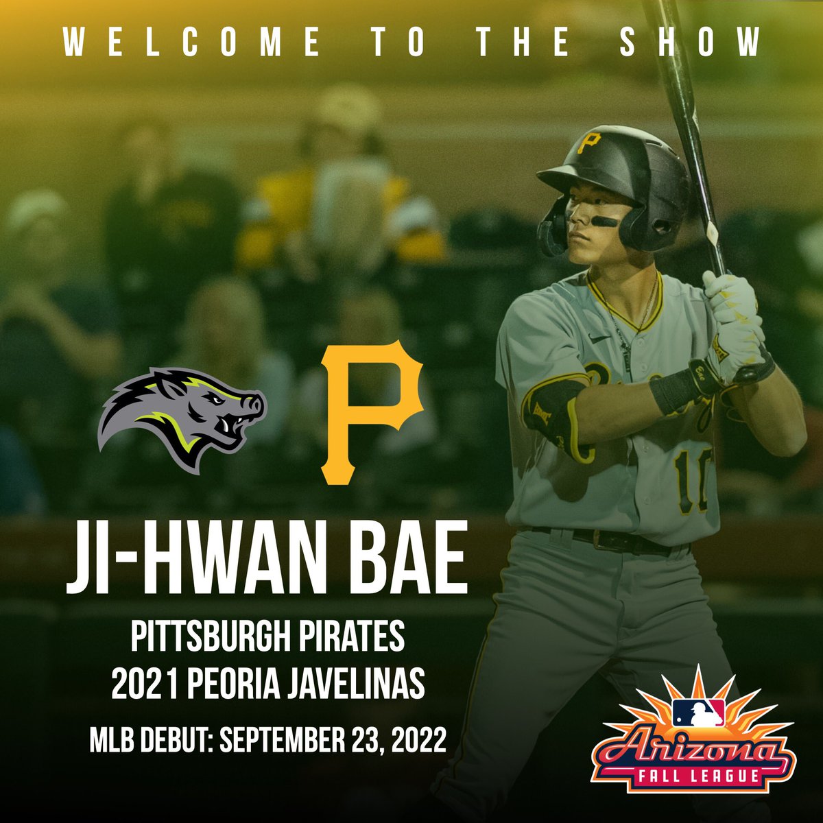 MLB's Arizona Fall League on X: Welcome to the Show, @Bae_ji_hwan