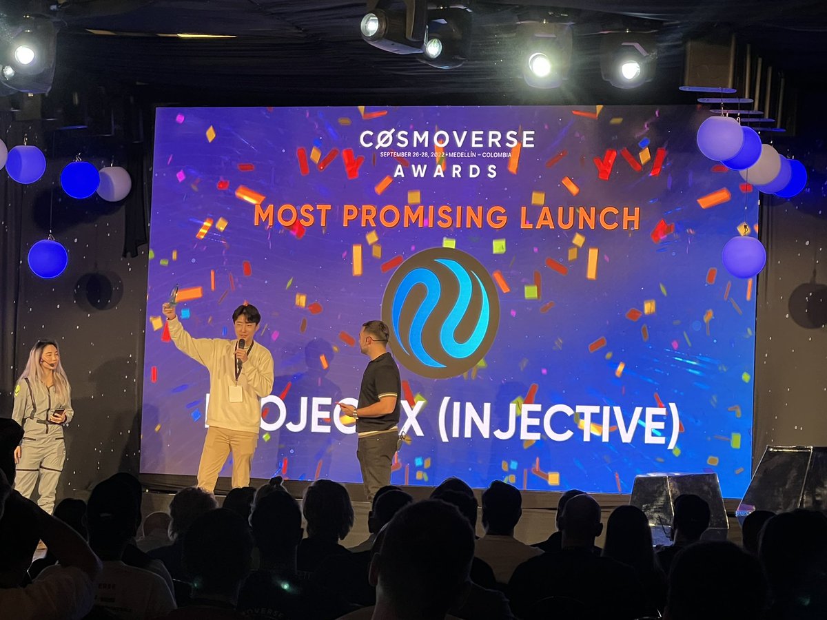 Pixy_io's tweet photo. Congrats to @Injective_ for winning the most promising launch for Project X at the Cosmoverse Awards! 🚀 https://t.co/kB5ieutblK