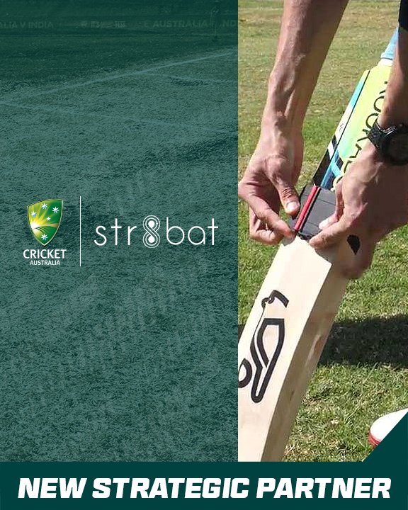 CricketAus's tweet photo. Introducing @Str8Bat 🏏

A batter's new best friend - this motion sensor is helping cricketers of all levels analyse bat swing speed, timing, sweet spot and heaps more! https://t.co/IbcPowcTdZ
