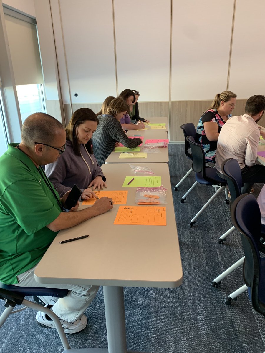 Dedicated 7th grade math teachers experiencing activities they can use with students in their classrooms for 2nd quarter.
