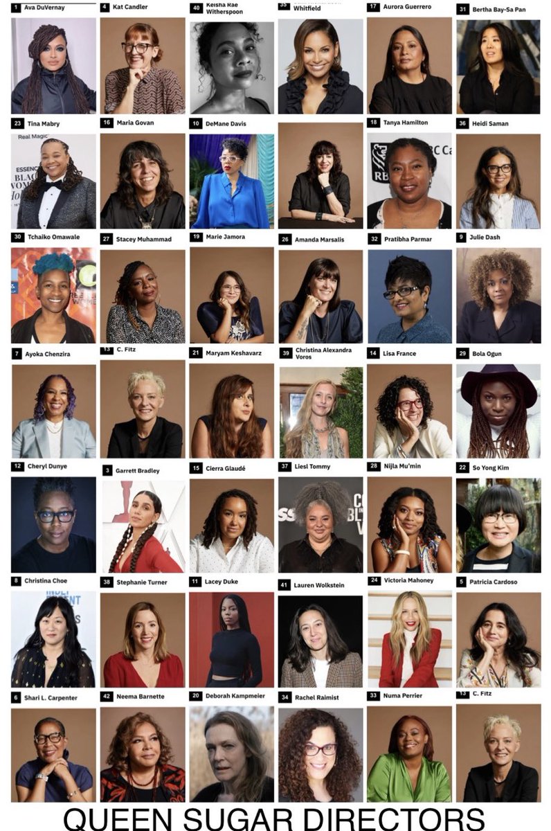 We made the very first collage of the phenomenal women Directors of #QueenSugar. It was a tradition for us to honor each of these talented women every season! Here’s the last one. 
Know their names🖤 #42