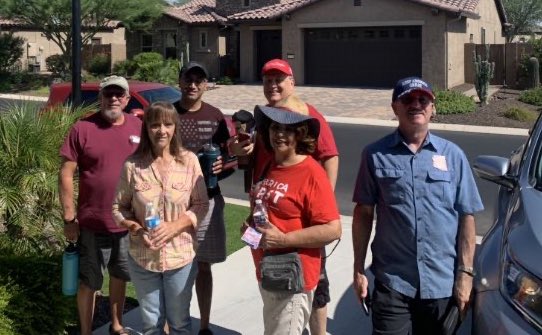 Christ0pherAZ's tweet image. YUGE shoutout to the Pebble Creek Republican Club @PCRCAZ who knocked over 1,000 doors on @SidekickHQ in #LD29 this month to #GOTV for the @AZGOP! 

They continue to show why they are one of the best Republican clubs in the state! #LeadRight