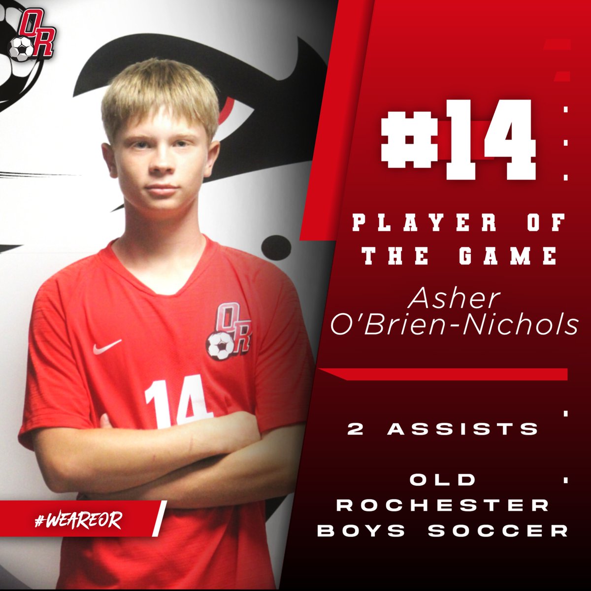 Old Rochester stays unbeaten in 6 straight with a 2-0 win over Bourne.  Ryan Blanchette 2 Goals, Asher O'Brien-Nichols 2 Assists
<a href="/GlobeSchools/">Boston Globe Schools</a> <a href="/GlobeLars/">Craig Larson</a> <a href="/SC_Varsity/">SouthCoast Varsity</a> @BostonHeraldHS <a href="/nweitzer7/">Nate Weitzer</a> <a href="/In_The_Slot/">Jim Clark</a>