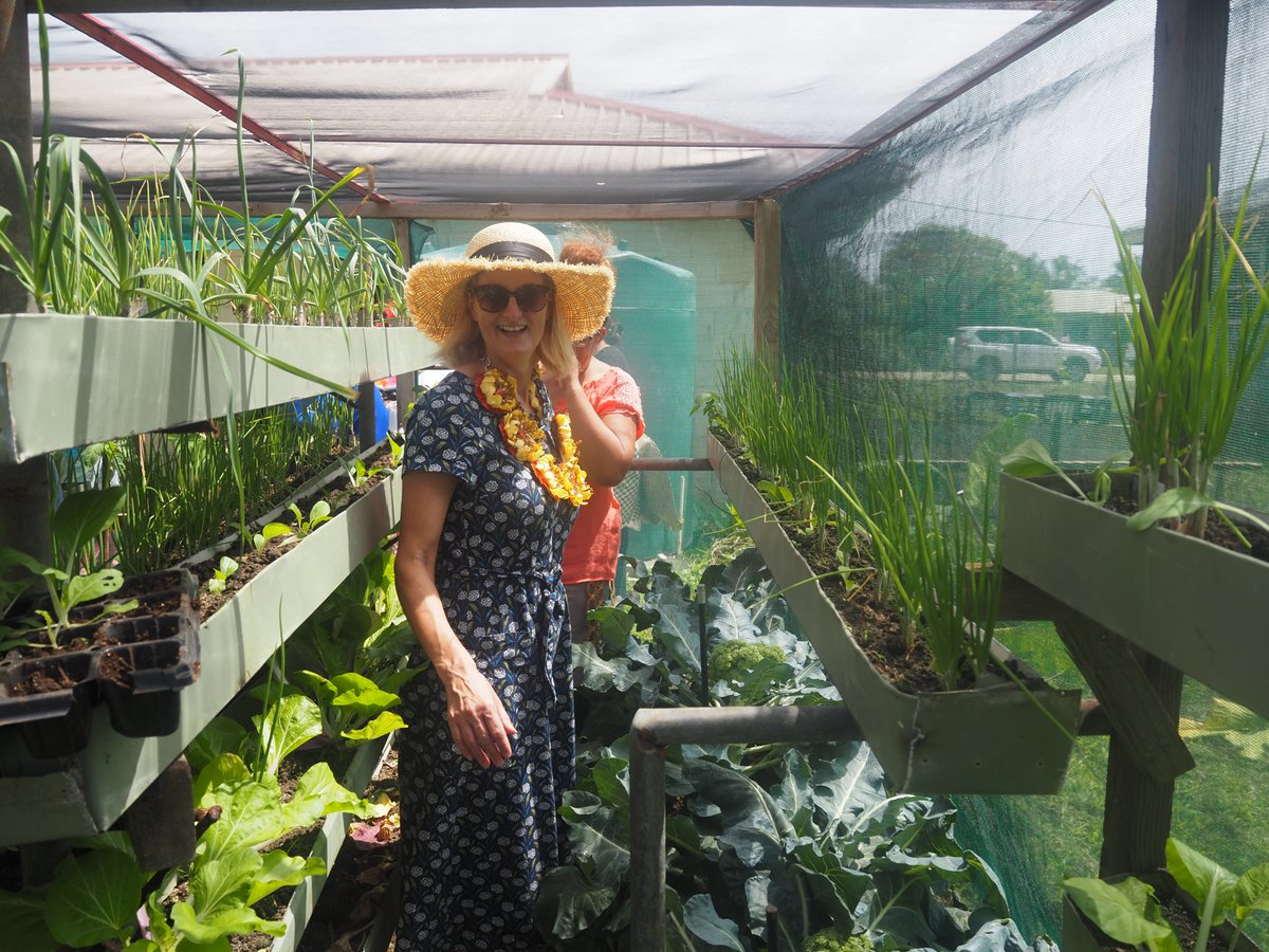 UNDP_Pacific's tweet photo. .@UKinTonga High Commissioner, @LucyJoyceFCDO visited Navutoka Village 🇹🇴 & #riskinformed household vegetable gardens 🌾👩🏾🌾 constructed by Free Wesleyan Church Women in Development Group with support from @UNDP's #Gov4Res Small Grants initiative. #SDG5 https://t.co/9lueKWMquI