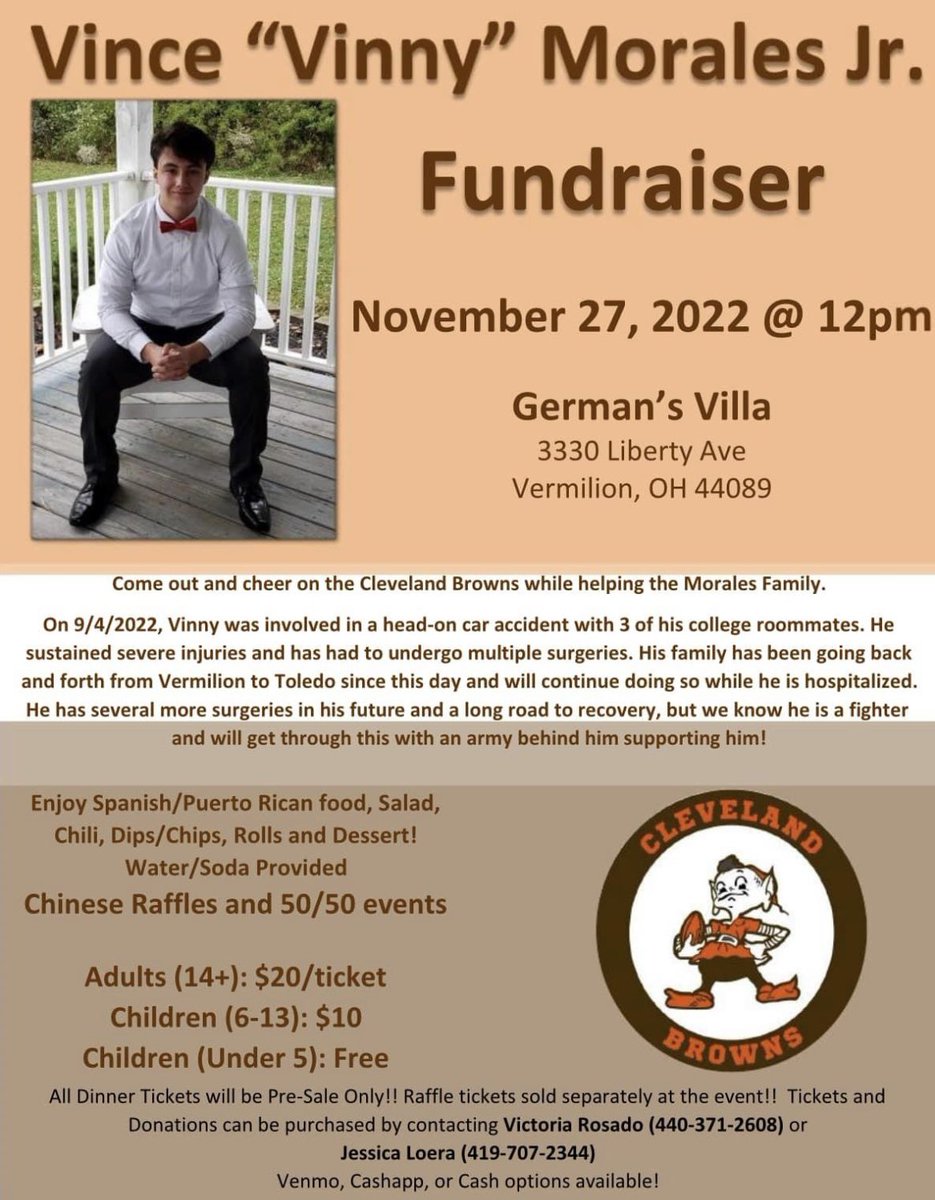 Support for Vinny and his family!🤍 Please consider buying tickets or donating if you can’t attend!