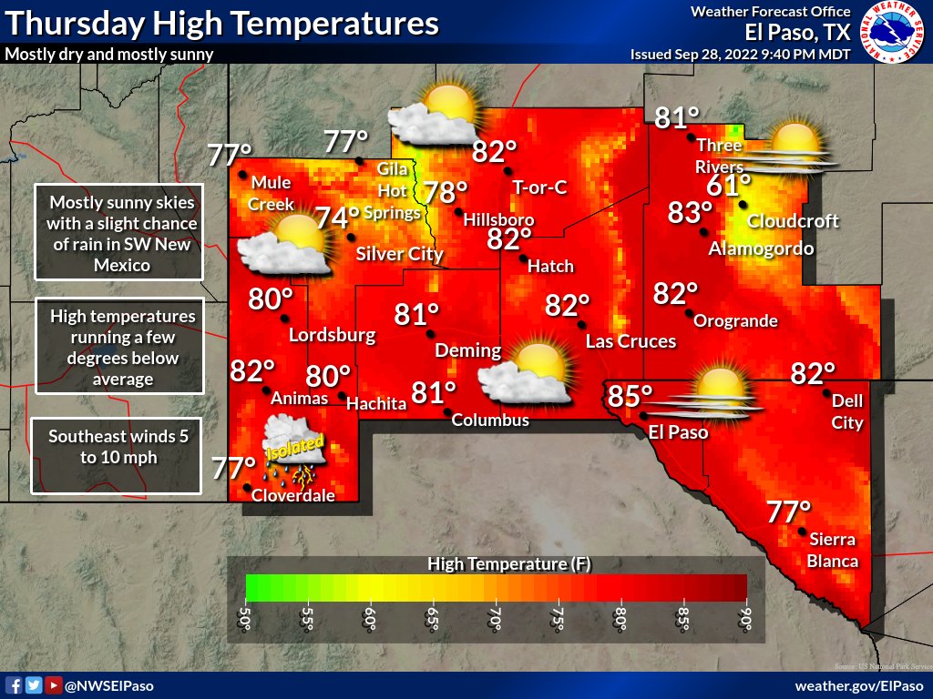 NWS El Paso on Twitter "Another beautiful Fall day on Thursday, with