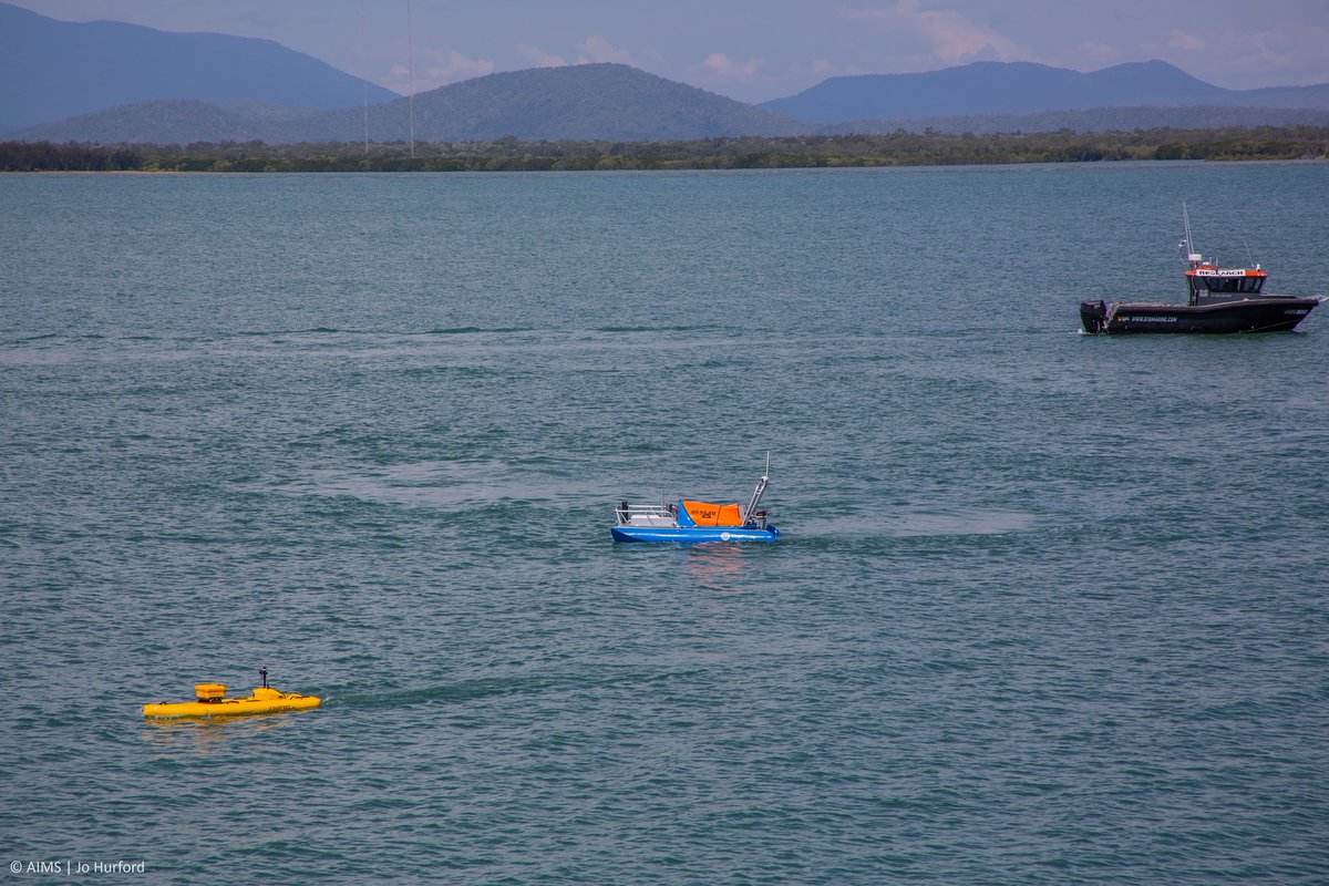 aims_gov_au's tweet photo. Uncrewed boats are designed to do anything from mapping to surf rescue & border patrol. How do they comply with maritime laws made for crewed boats? #ReefWorks hosted a @tasdcrc event to test vessels, & help operators understand & comply with rules.
🔗 https://t.co/NtOuxZyDf3 https://t.co/LBr7UoTKDq