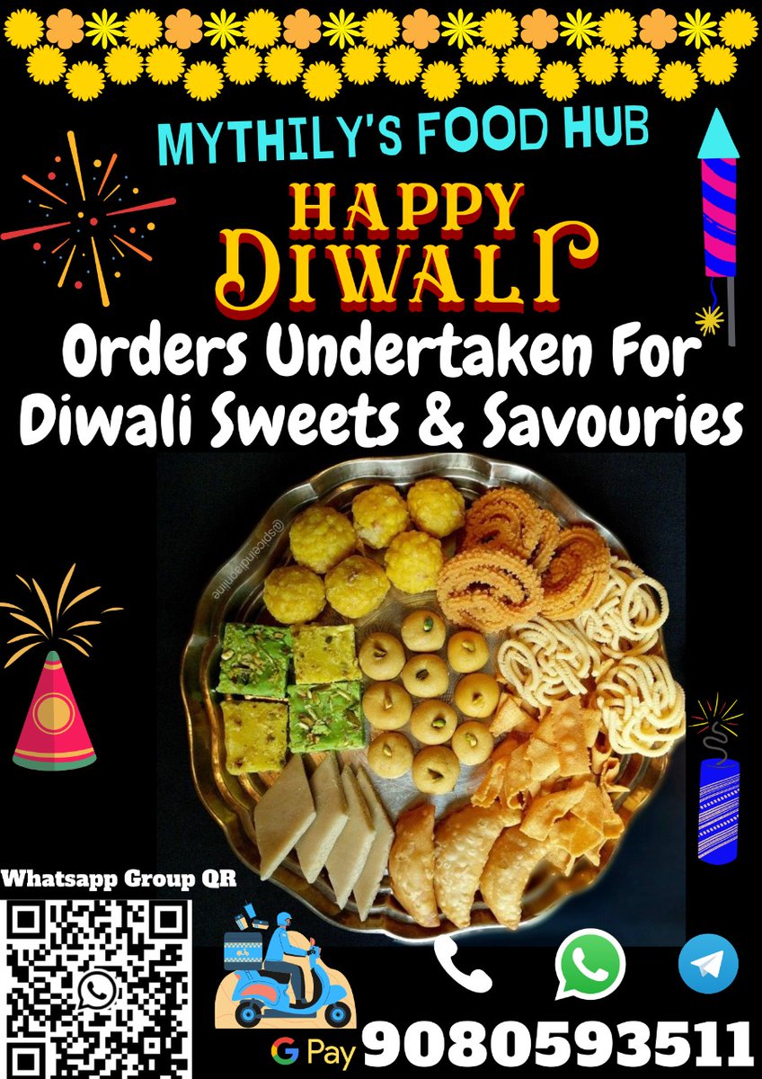 ๐ Mythily's Food Hub (@mythilysfoodhub) on Twitter photo Vanakkam ๐ <a href="/MythilysFoodHub/">๐ Mythily's Food Hub</a> Brings you authentic #homemade food & snacks to your doorstep. Do support our women entrepreneur owners. For more details Call 9080593511 or join our #WhatsApp group to order. chat.whatsapp.com/JxM23QLdGfJBrhโฆ #chennaifood #Diwali Vanakkam ๐ <a href="/MythilysFoodHub/">๐ Mythily's Food Hub</a> Brings you authentic #homemade food & snacks to your doorstep. Do support our women entrepreneur owners. For more details Call 9080593511 or join our #WhatsApp group to order. chat.whatsapp.com/JxM23QLdGfJBrhโฆ #chennaifood #Diwali