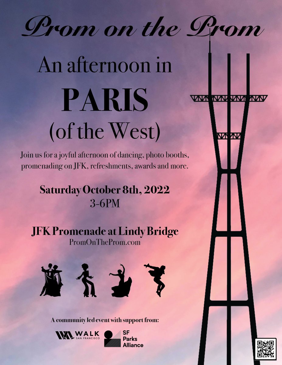 Finally, we hope you'll join us for #PromOnTheProm on Oct 8th! As @JohnBauters says, 'invest in your own joy,' and Prom will be full of joy! @walksf will be campaigning for #YesOnJ, @sfbike will have free valet, and @BFFdotFM DJ Nino Msk will be spinning tunes! SEE YOU THERE!