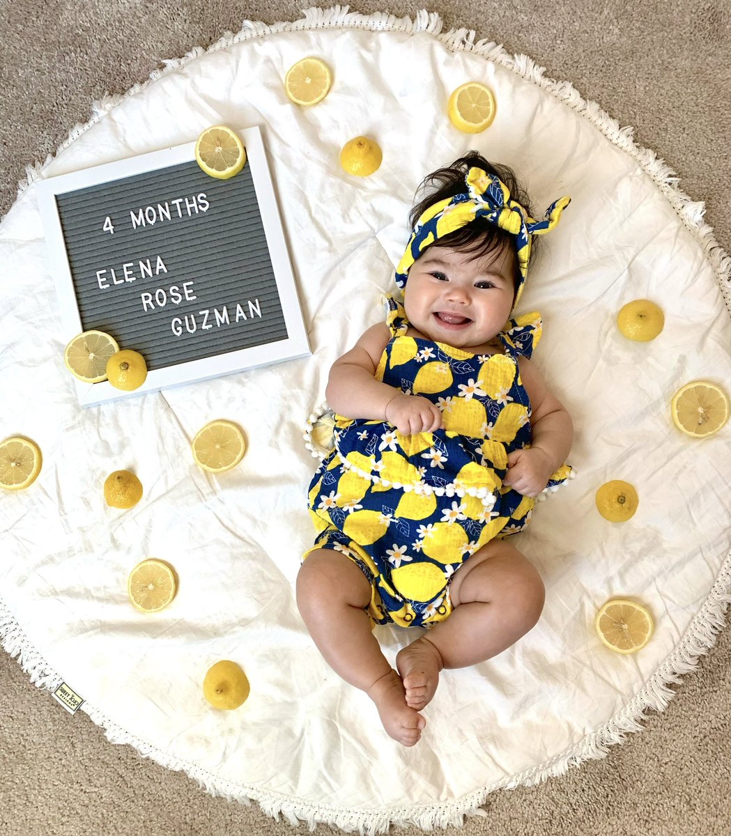 MamaGuuz1963's tweet image. At 4 months this precious Angel, Elena is sure to make the sweetest lemonade ever! ❤️🥰❤️  #Godsgreatestgift #firstgranddaughter #graciasadios