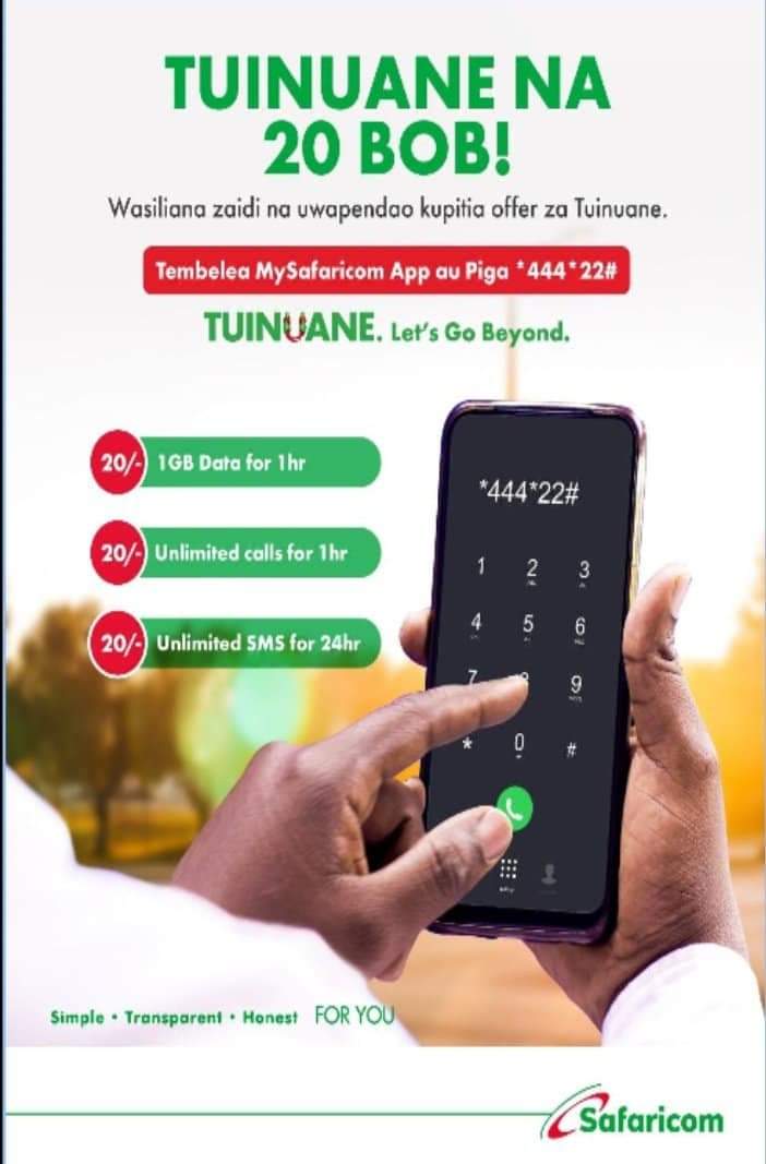 Cheki najua ukiwa mwanafunzi sometimes kupata doo za Ku buy data huwa balaa but one thing you need to know ni @SafaricomPLC wanakujali. Tunukiwa 1Gb for only 20 Bob for the next 1hr umalizie hiyo research yako mazee. Raukia offer za Tunukiwa Kila Siku piga *444#. #Tuinuane