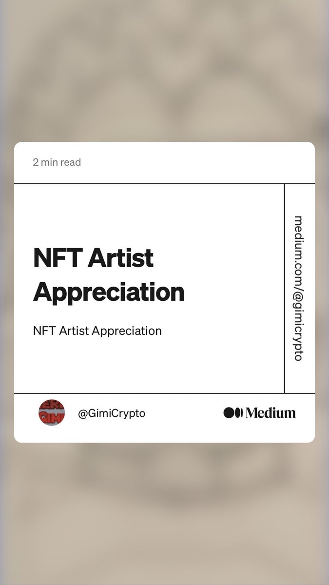 GimiCrypto's tweet photo. “NFT Artist Appreciation” by @GimiCrypto
https://t.co/9KT3iu2fJj ⁦@crypto_foude⁩ ⁦@aftergani⁩ ⁦@Rubenchin3Ds⁩ ⁦@Gunny_o_0⁩ ⁦@KevinTheMonkey⁩ ⁦@Kryptoria⁩ ⁦@AbductingCo⁩ https://t.co/jjZnc4DTbx