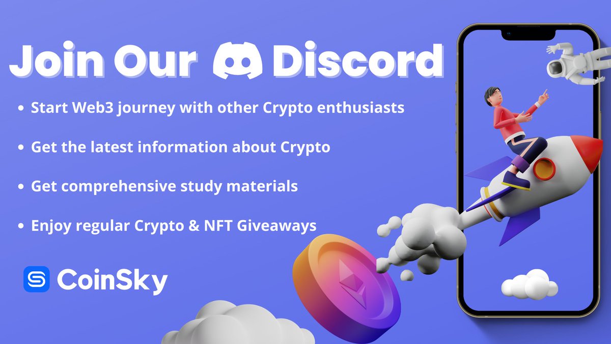 🎉GIVEAWAY🎉   |  ⏰ 72 HOURS

🎁0.01 ETH x 5 Winners ( $70)   

To enter: 
✅Follow  <a href="/CoinSky_intern/">CoinSky Intern</a> &amp; <a href="/CoinSkyofficial/">CoinSky</a> 
✅RT +❤️
✅Join 👉🏽Discord discord.gg/jbzTM6GXbp

NO 🤖
Proof it in the comment 
&amp; tag friends

#giveaway #crypto #Bitcoin #Ethereum  #ETH #BTC #NFT #web3