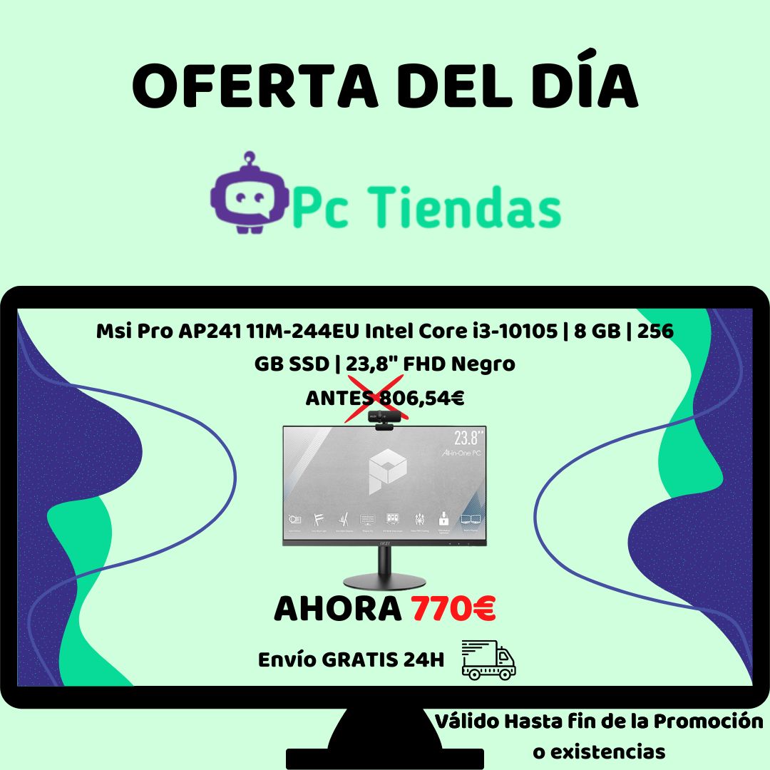 pc_tiendas's tweet photo. Teletrabajar está en boca de todo el mundo ahora, y con #Msi te traemos éste All in One de #Oferta con i3-10105 8GB 256GB SSD 23.8" W11 Home
Ahora: 770€✅
Antes: 806,54€❌

Link👉https://t.co/nYSbOzLsyj

#Chollo #chollos #OfertaDelDía #ofertas #usb #teletrabajo #ssd #intel https://t.co/kwO150PuOo
